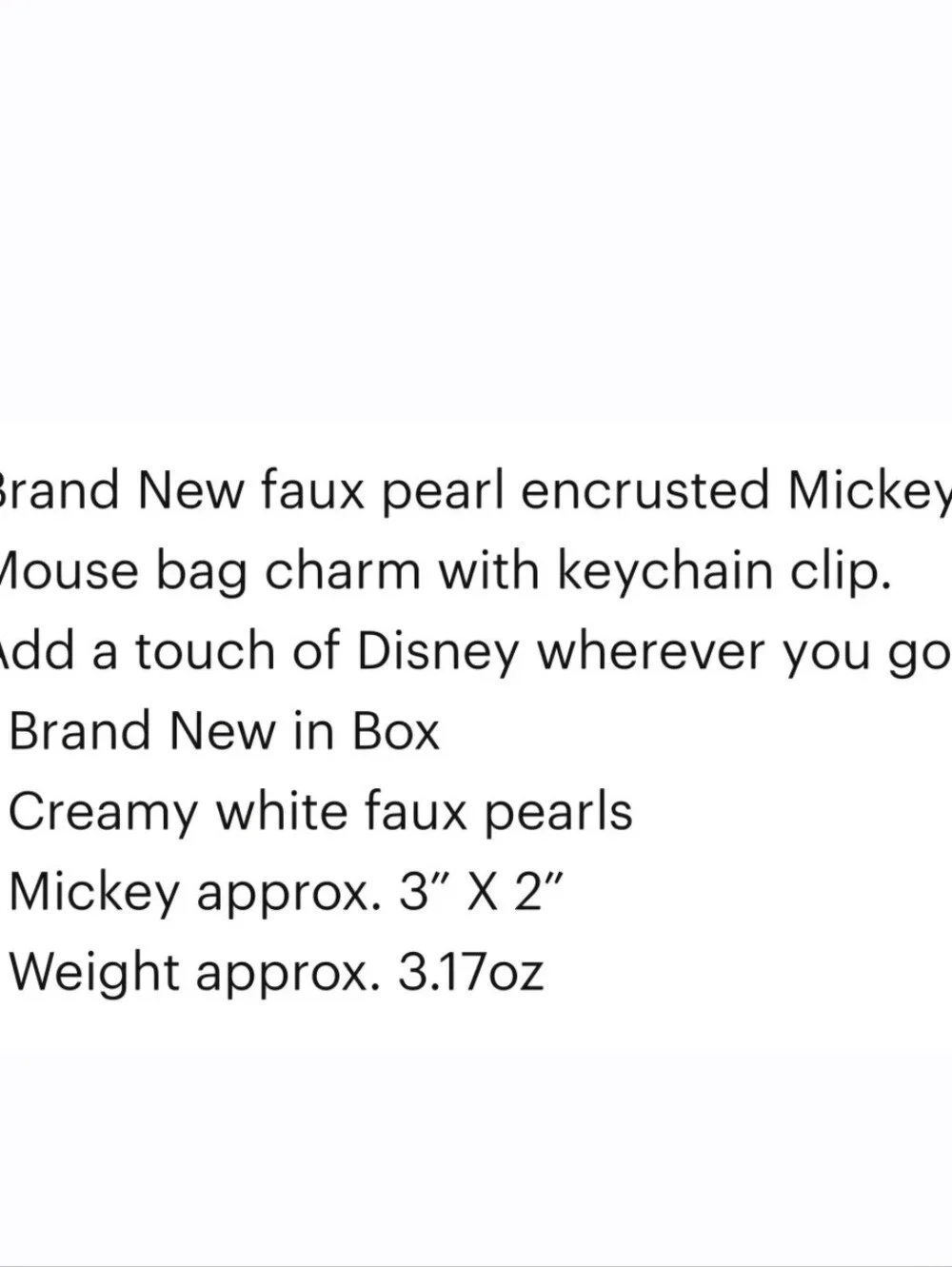 Baublebar X Disney Mickey Mouse Simulated Pearl Bag Charm
